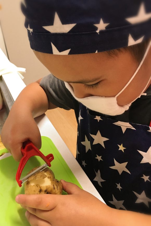 キャベツのカレー作り