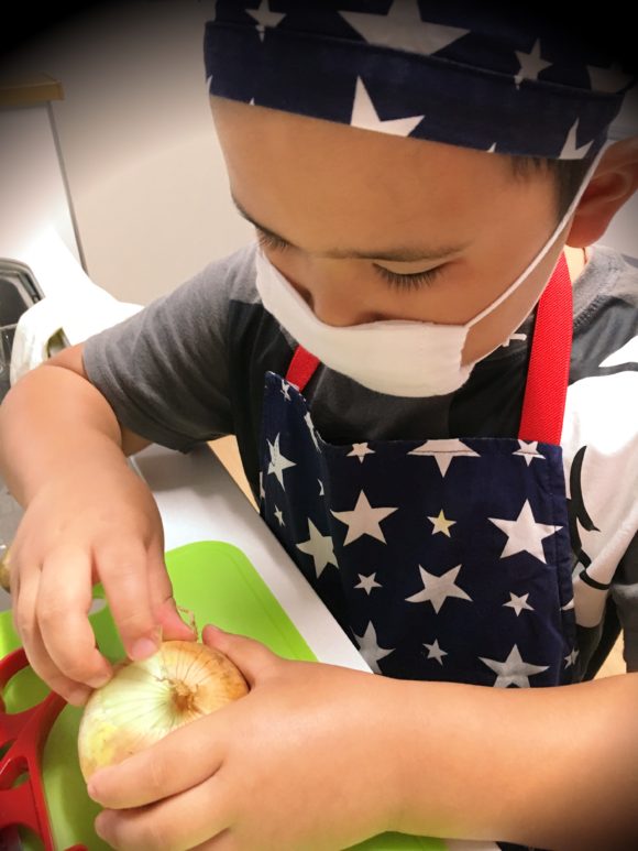 キャベツのカレー作り